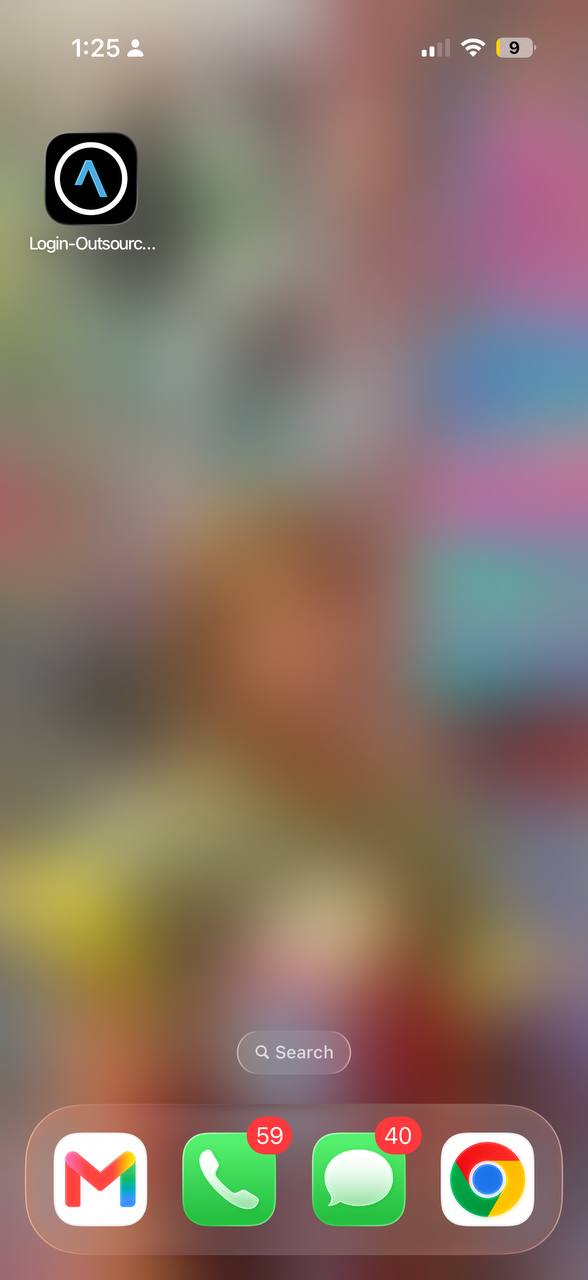 App on home screen